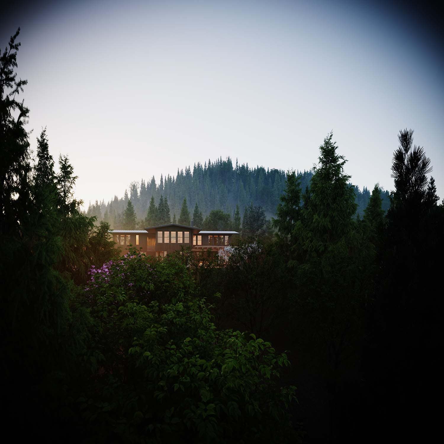 modern hilltop home exterior