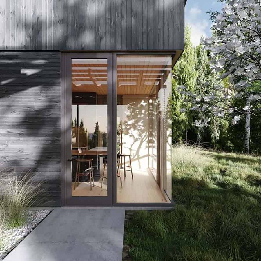 modern hilltop home exterior