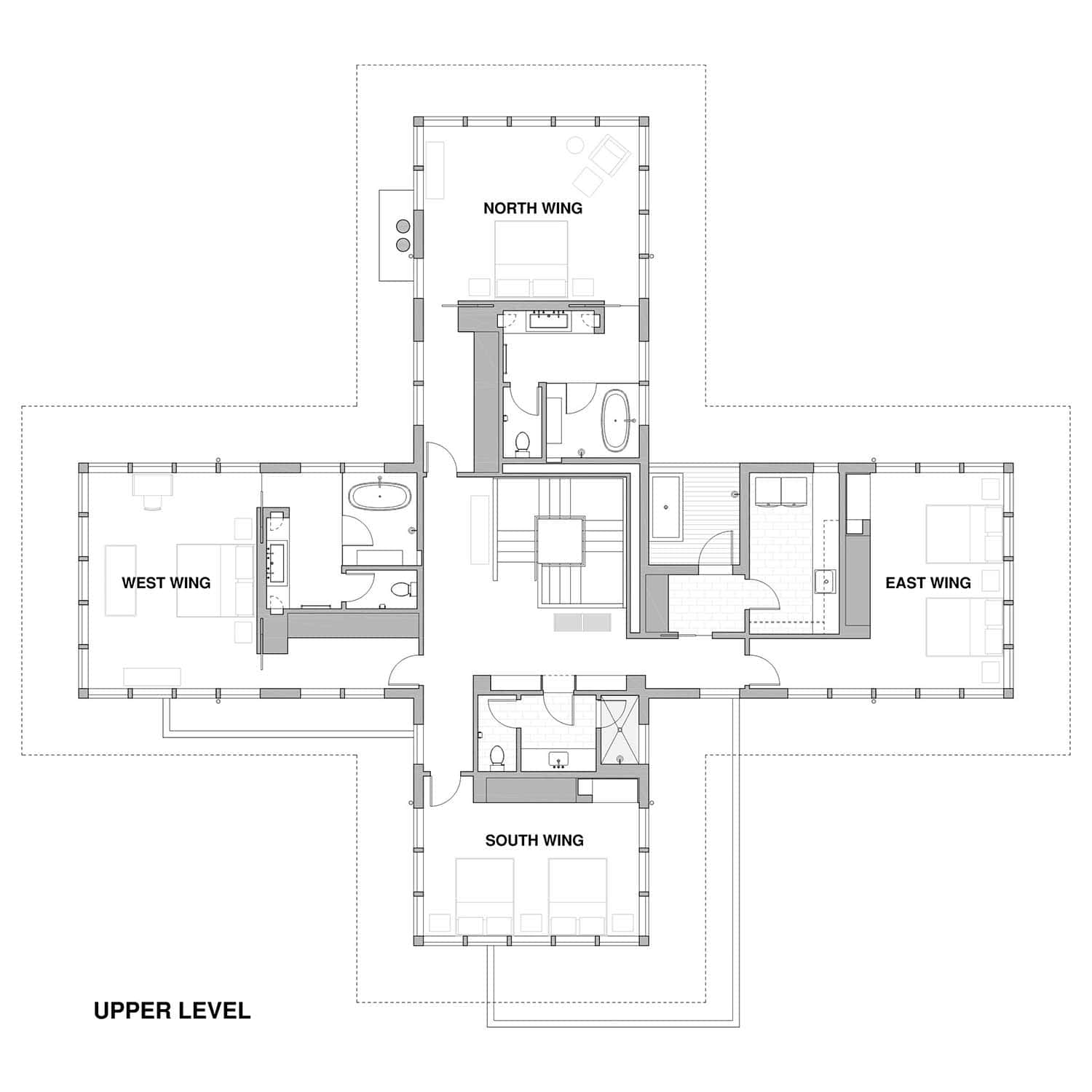 modern hilltop home second floor plan