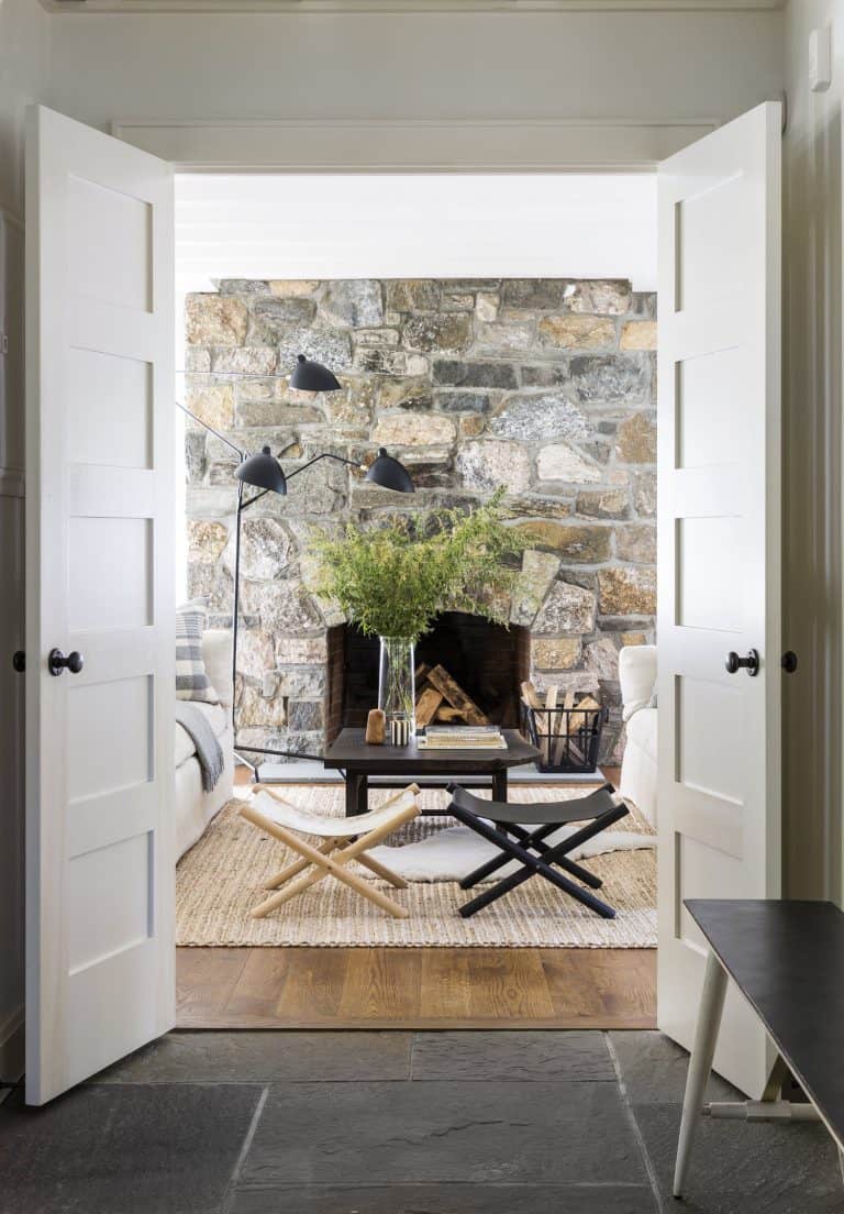Step into a Westchester County stone farmhouse with warm and cozy details