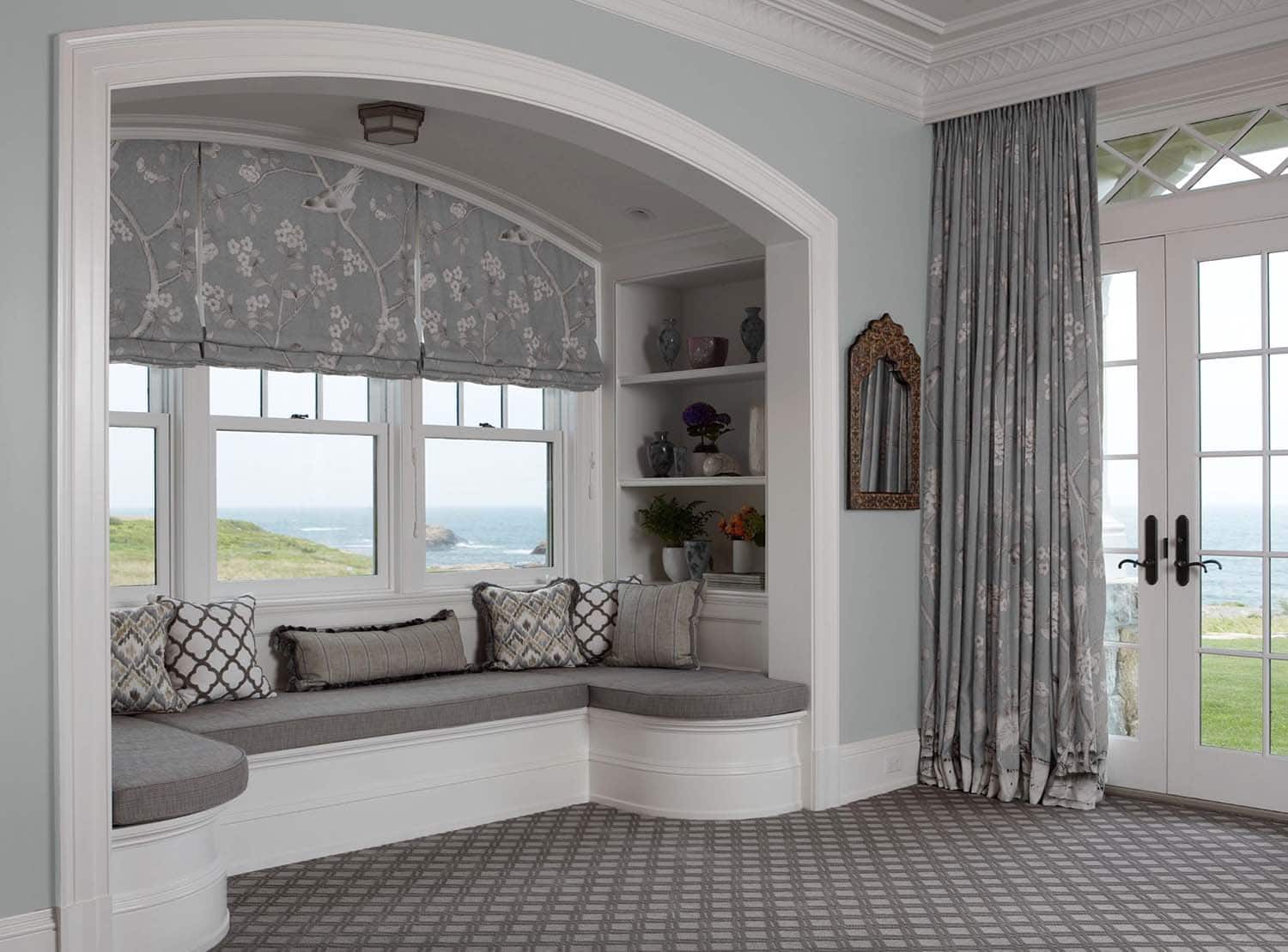traditional style bedroom with a window seat