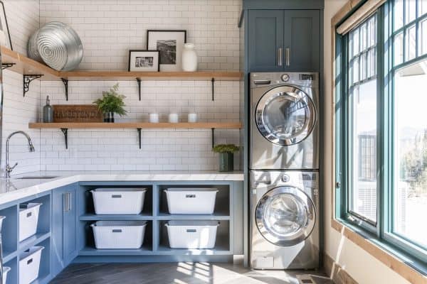 featured posts image for 21 Amazing Ideas For Laundry Rooms With Stacked Washer Dryers