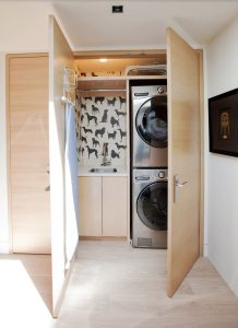 21 Amazing Ideas for Laundry Rooms with Stacked Washer Dryers