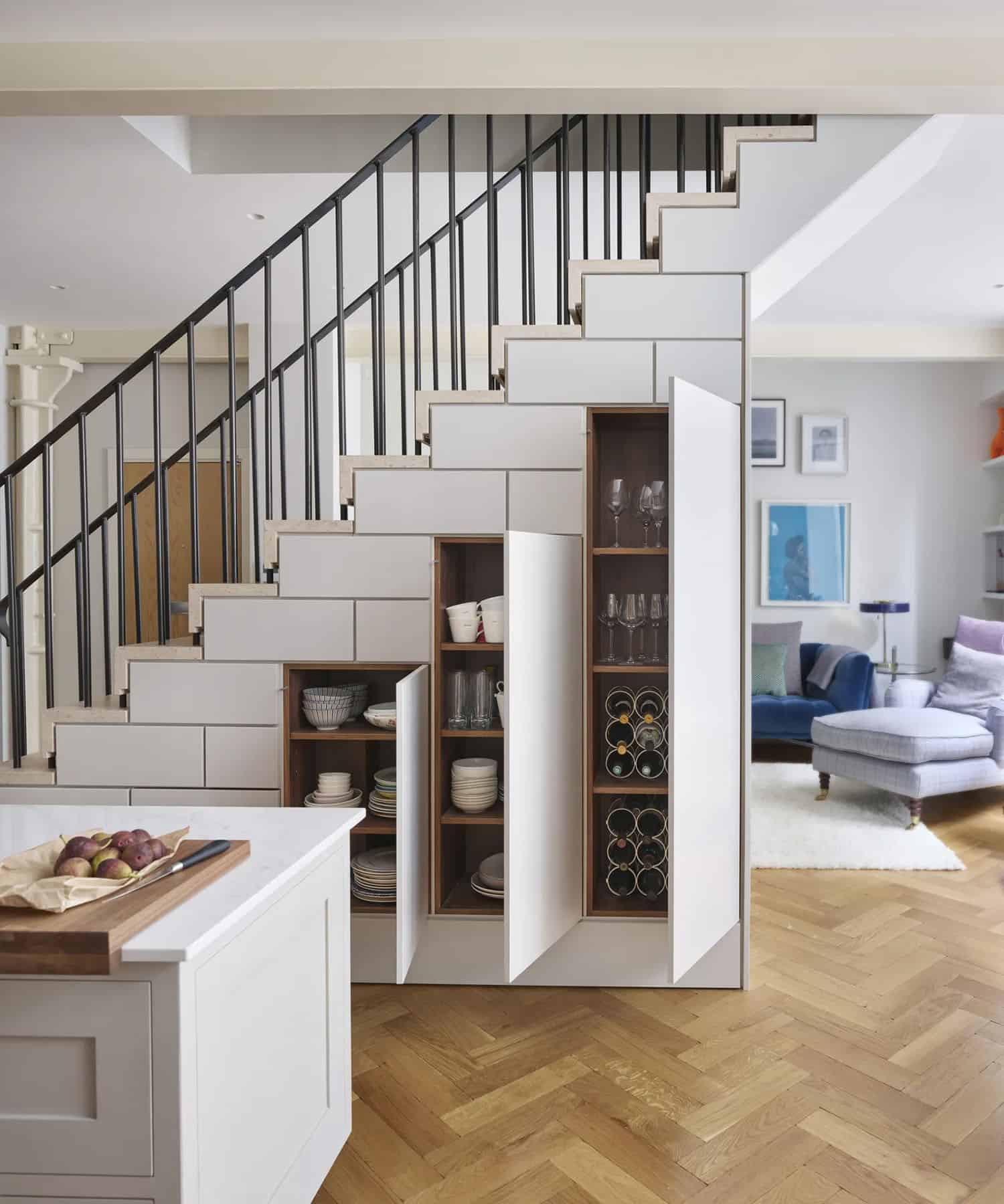 central-staircase-with-kitchen-cabinet-storage