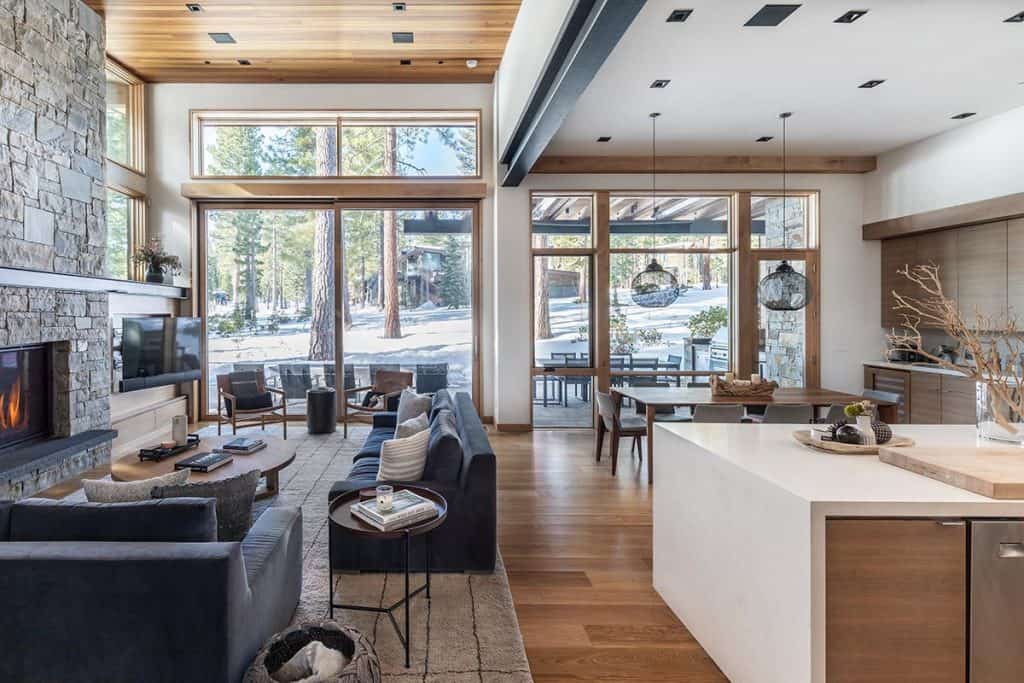 Inside a dreamy mountain modern home with chic interiors in Martis Camp