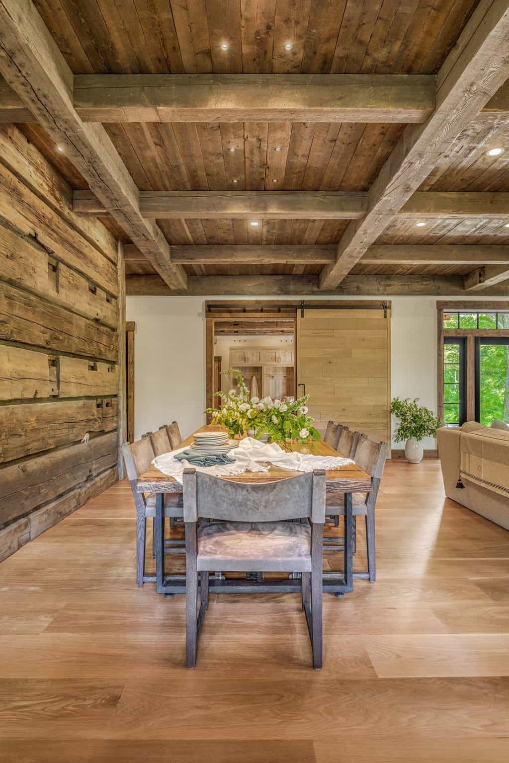 Rustic timber frame house offers an inviting getaway in the Vermont ...