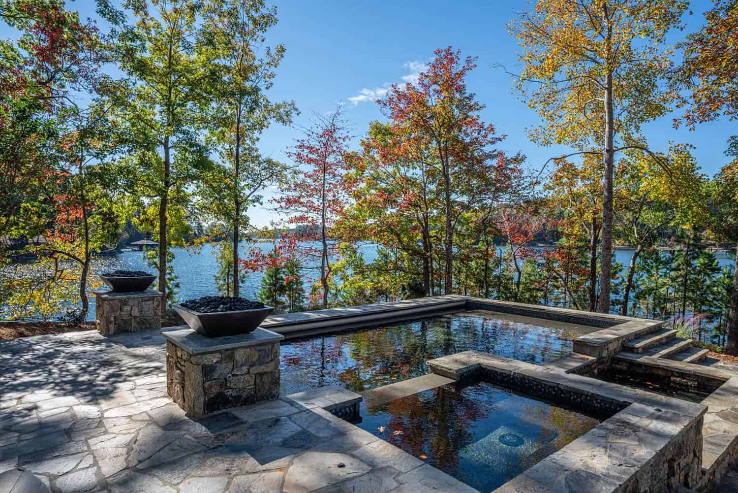 rustic-modern-house-exterior-with-a-pool-and-spa