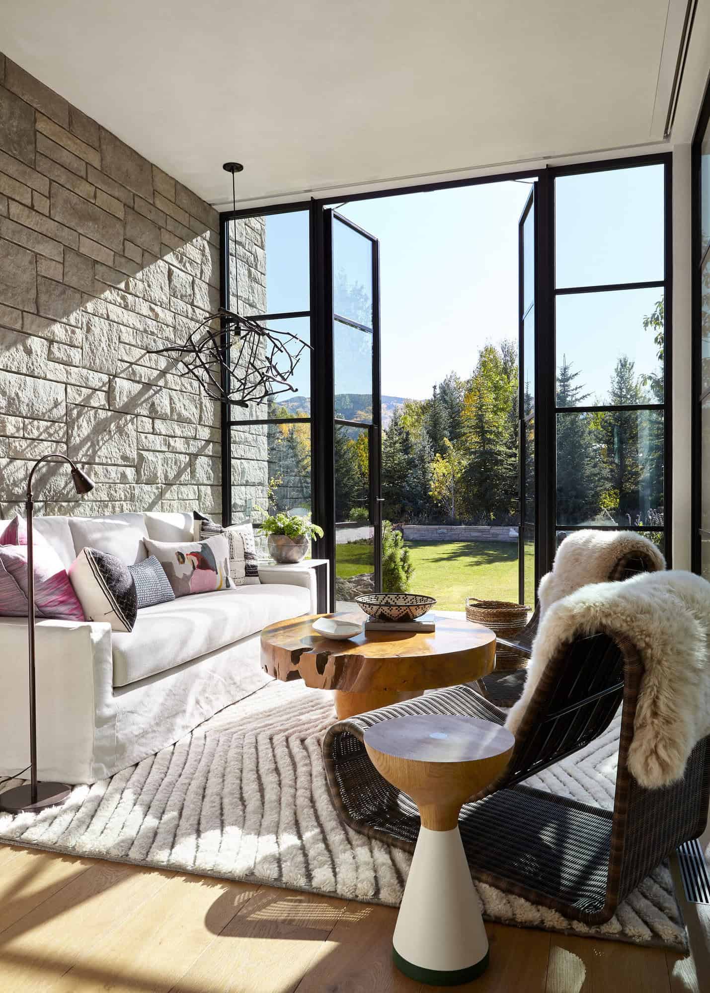 contemporary-living-room-with-french-doors