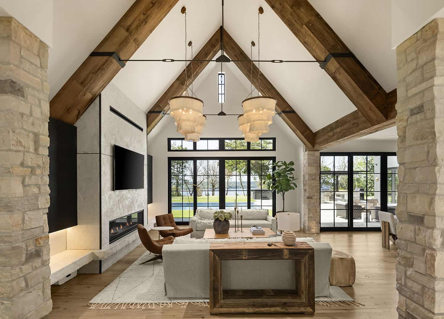 modern-living-room-with-a-vaulted-ceiling