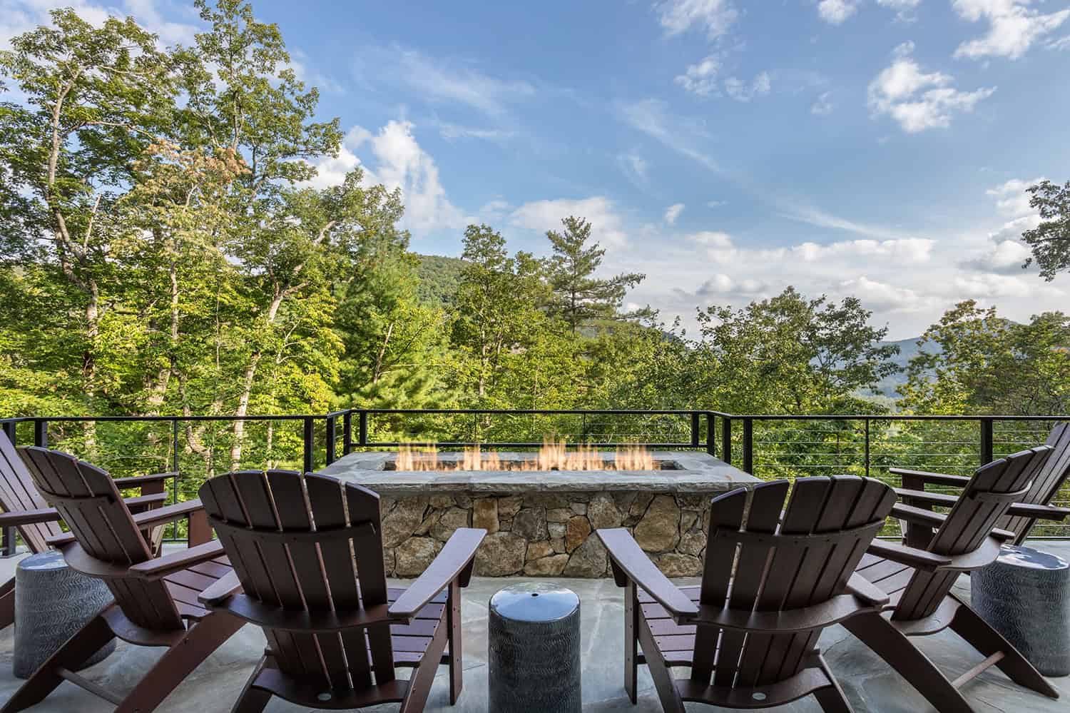 contemporary-mountain-home-patio-with-a-fire-pit