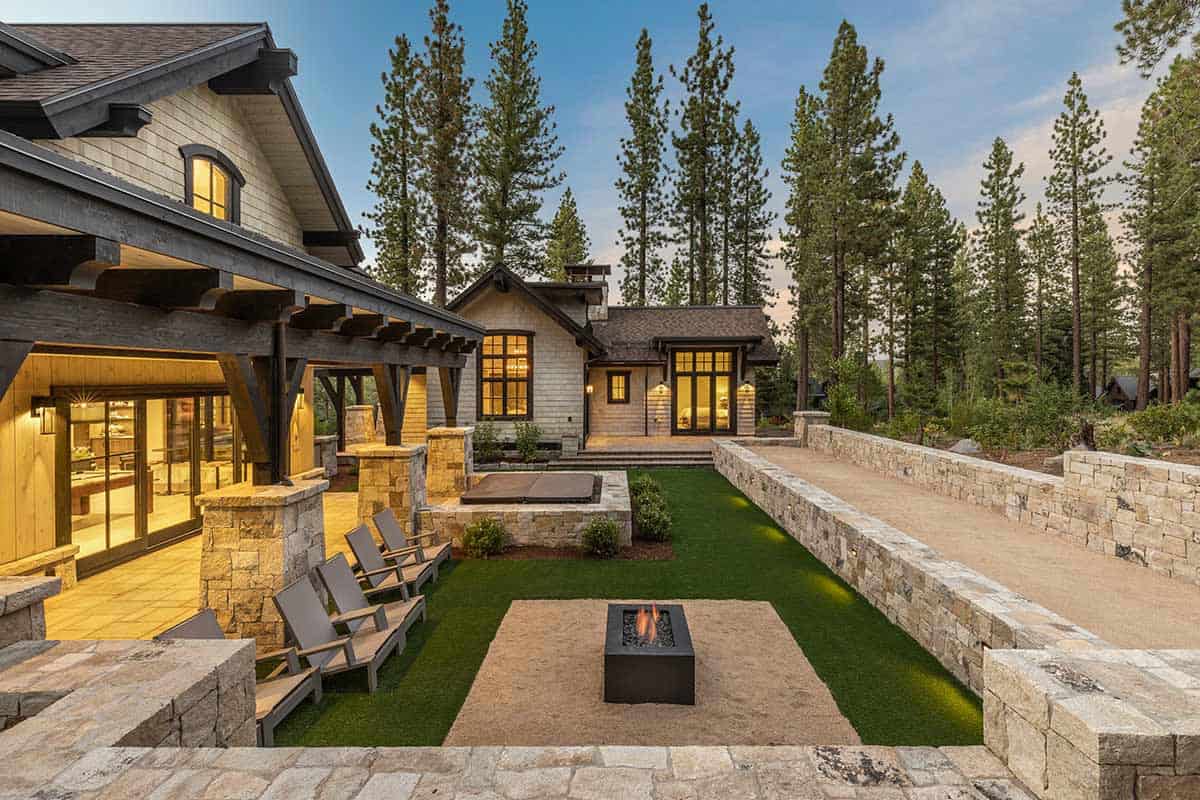 contemporary-mountain-home-exterior-with-a-fire-pit
