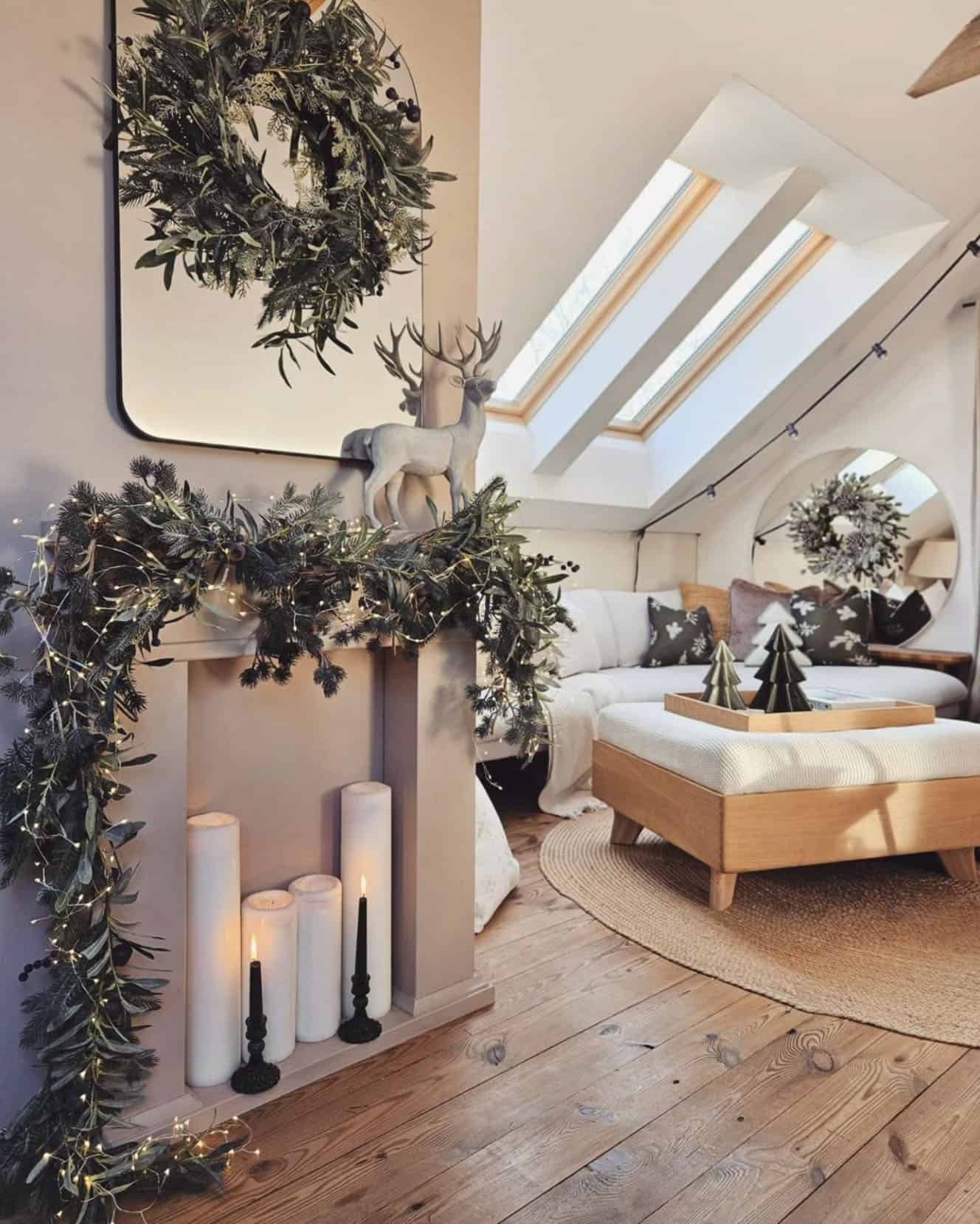 living-room-with-a-fireplace-mantel-with-garland