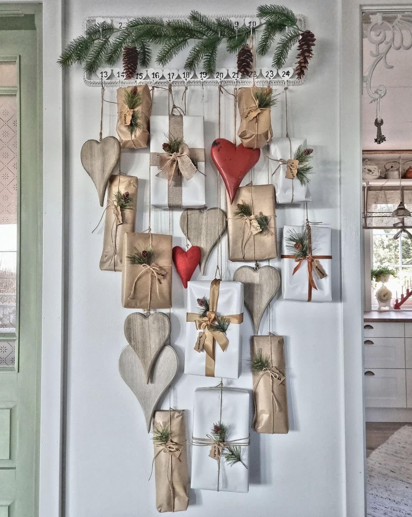 gift-wrapped-presents-hanging-from-the-wall