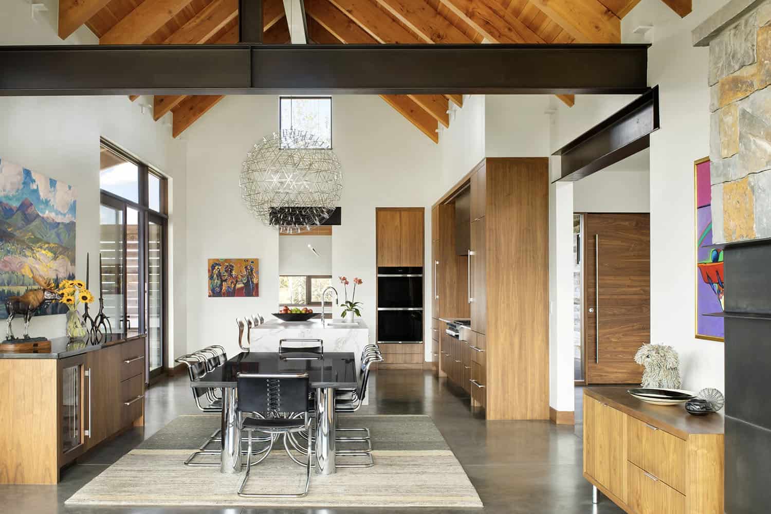 mountain-contemporary-dining-room-and-kitchen