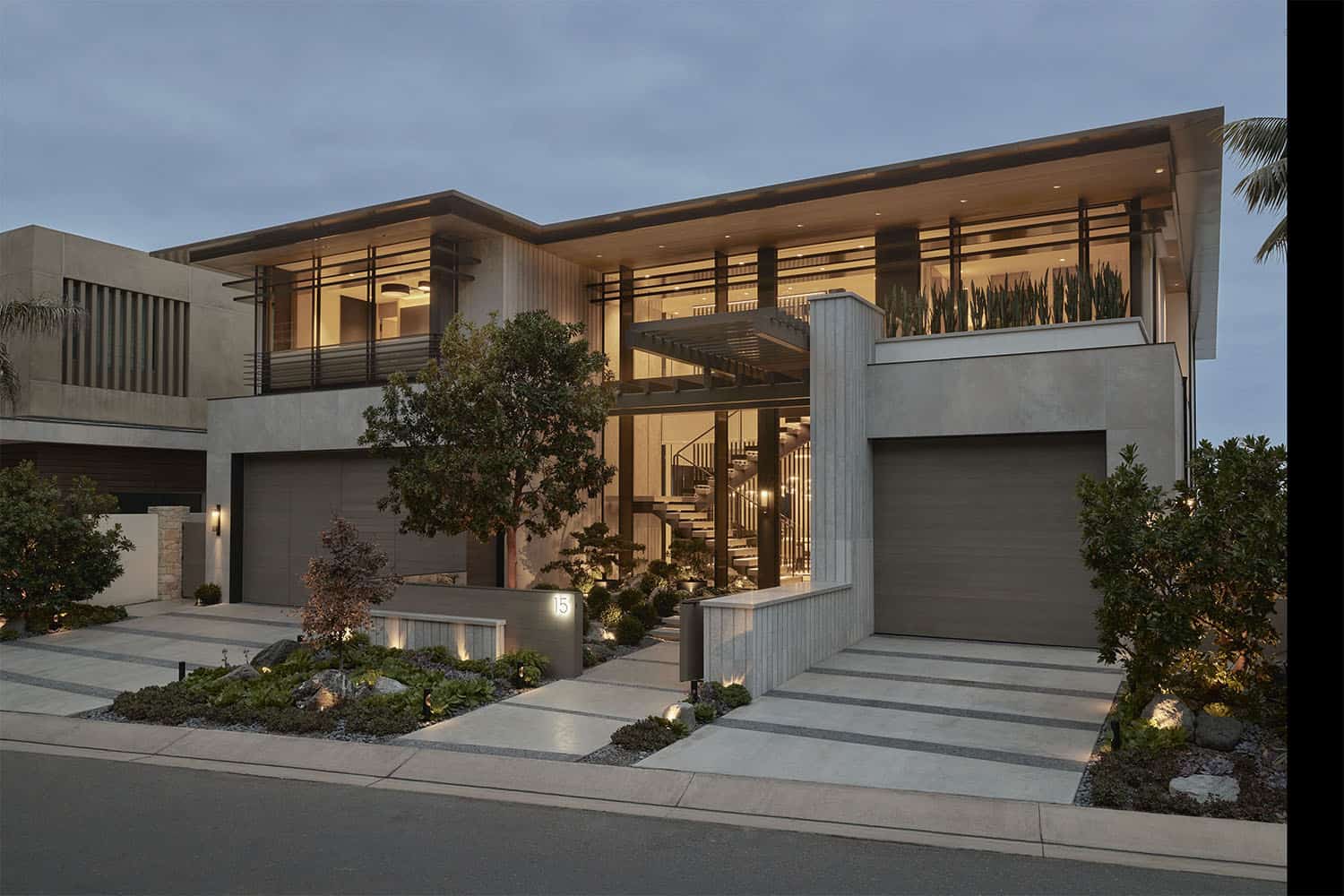 contemporary-home-exterior-at-dusk