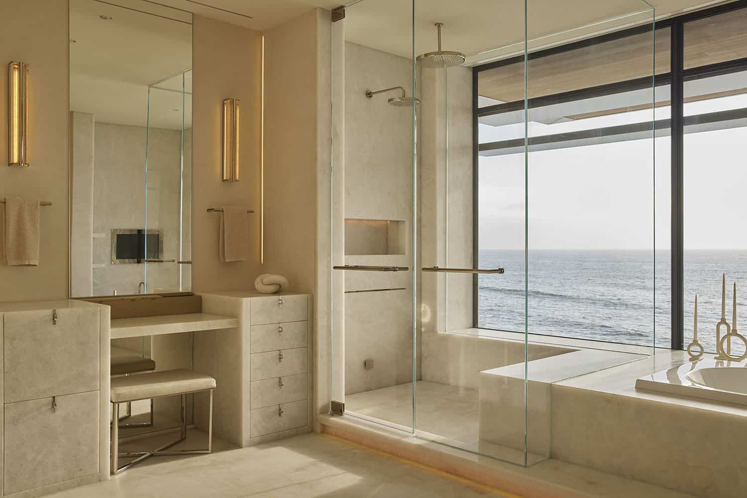 contemporary-bathroom-shower-with-a-window-view-of-the-ocean