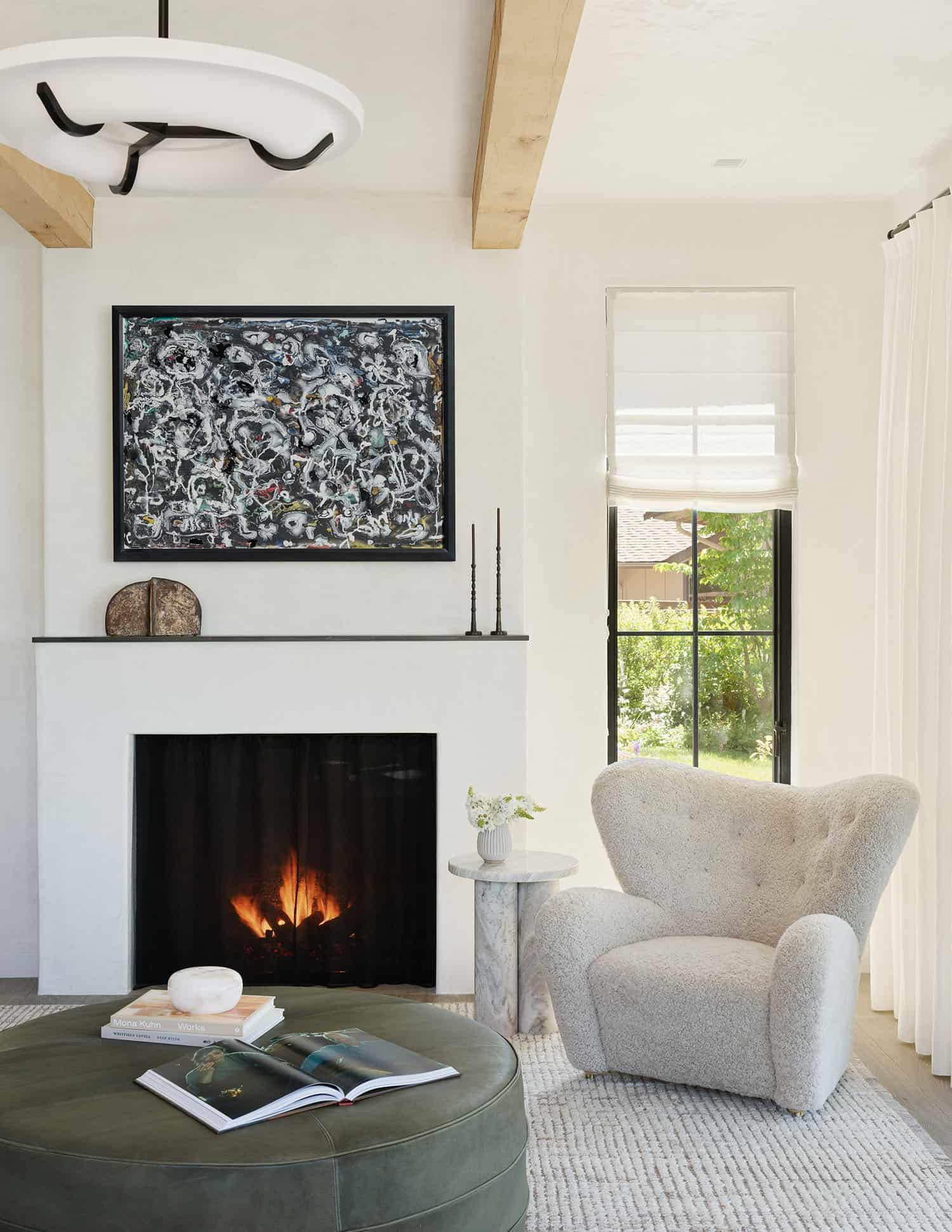 contemporary-family-room-with-a-fireplace