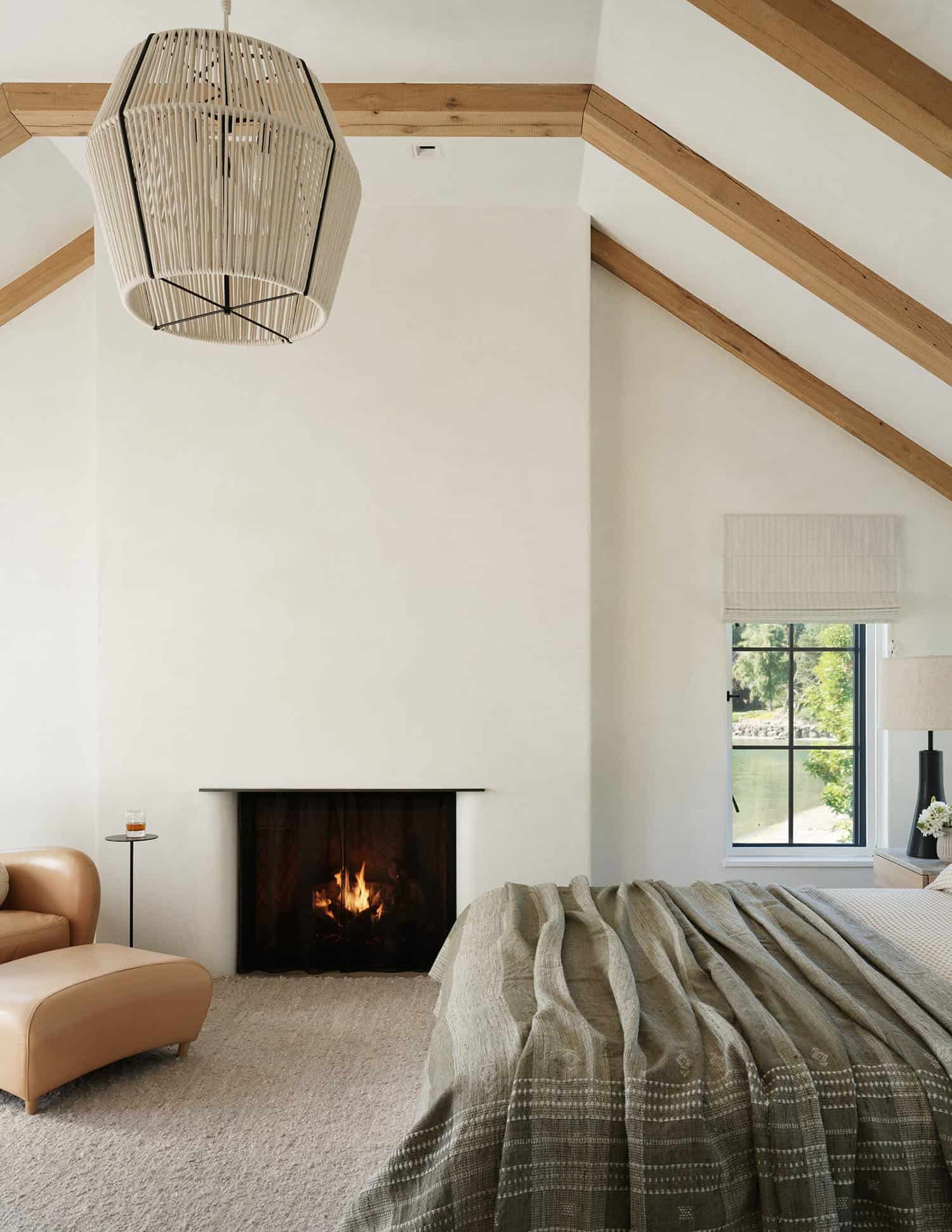 contemporary-bedroom-with-a-fireplace