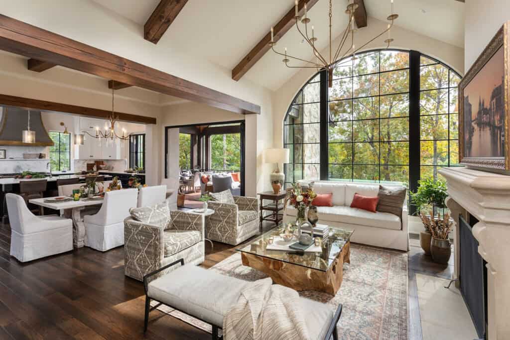 This stunning home elegantly redefines lakeside luxury on Lake Keowee - Kenneth Levinson Beach Front Luxury Homes