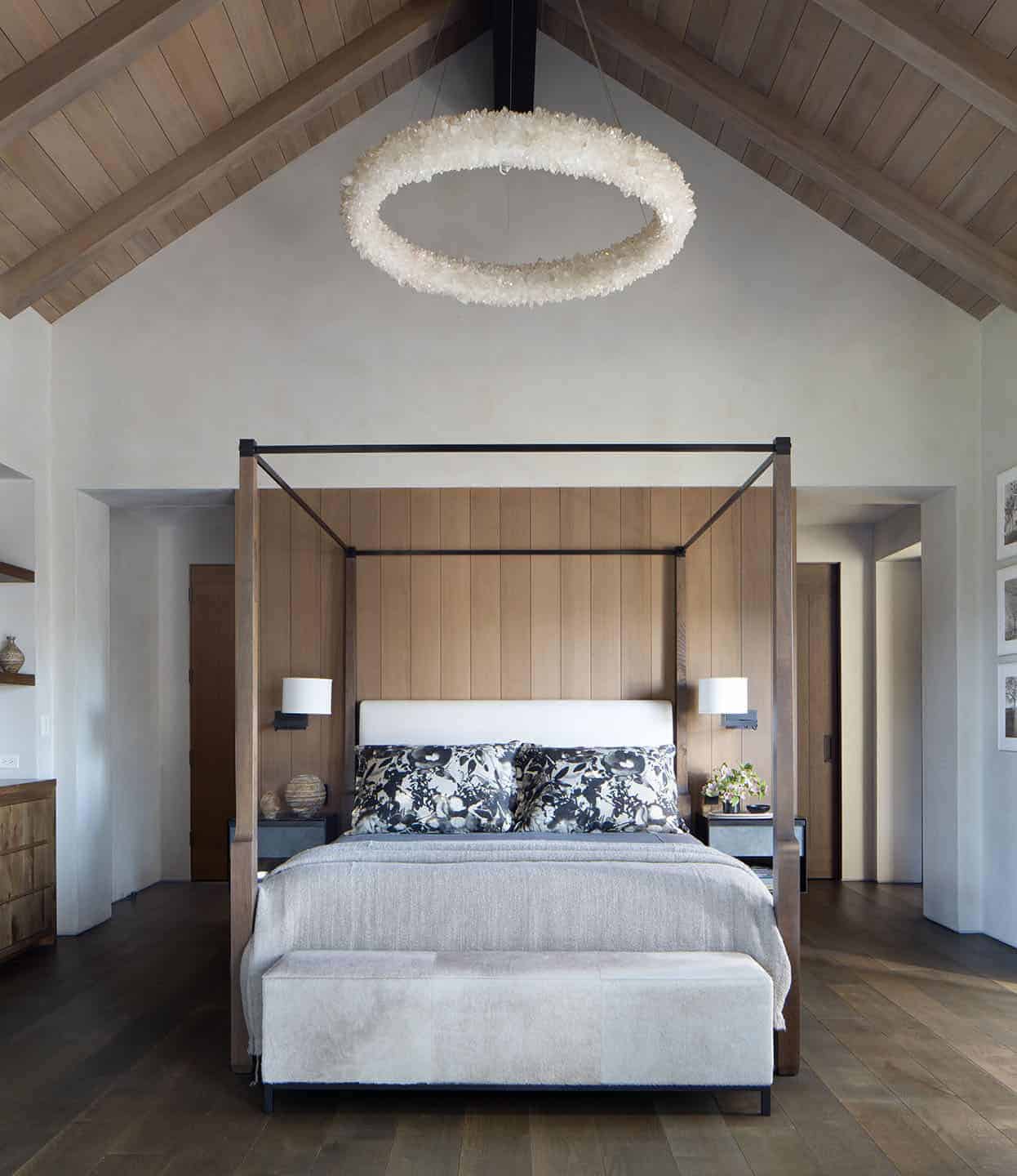 modern-bedroom-with-a-large-chandelier