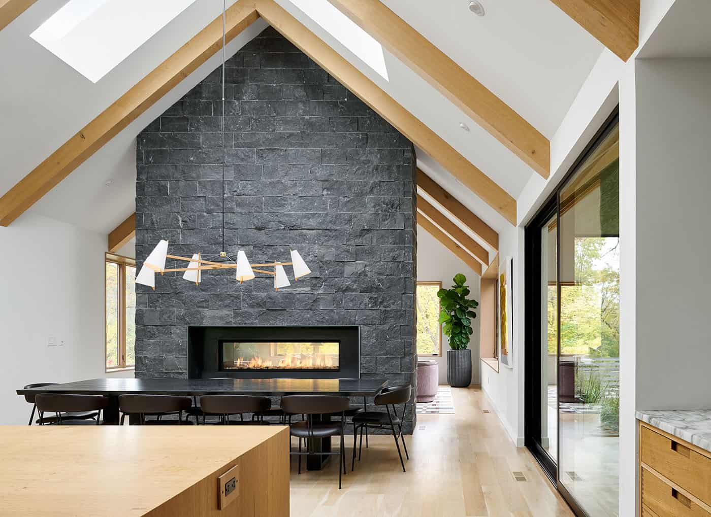 modern-dining-room-with-a-fireplace