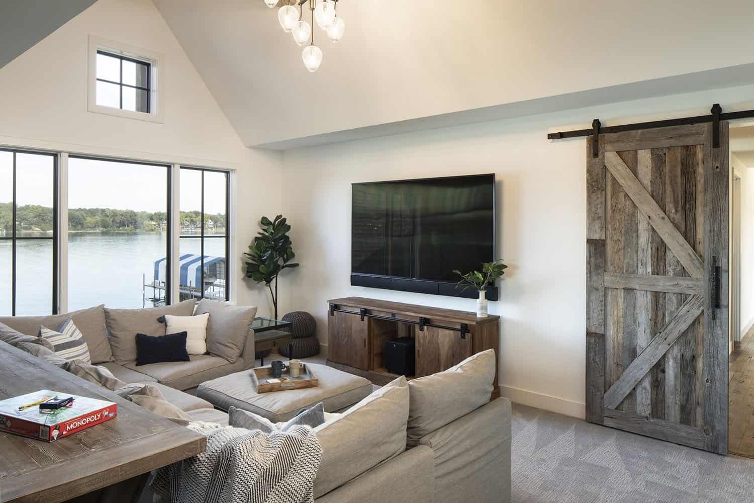 modern-rustic-family-room-with-a-sliding-barn-door