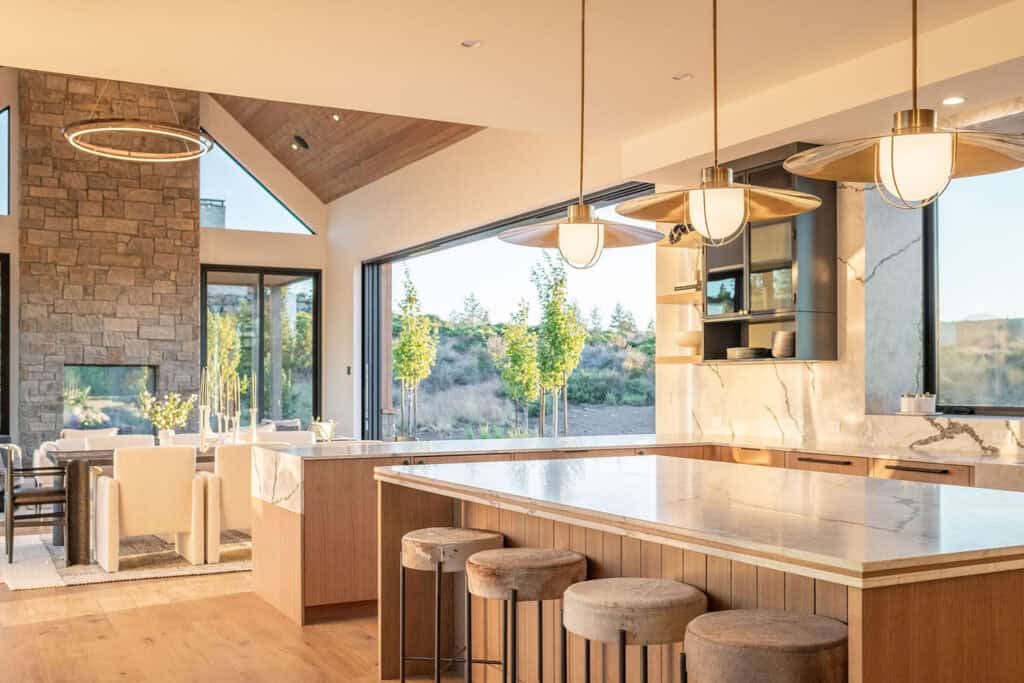Inside a mountain modern dream house with European influence in Oregon
