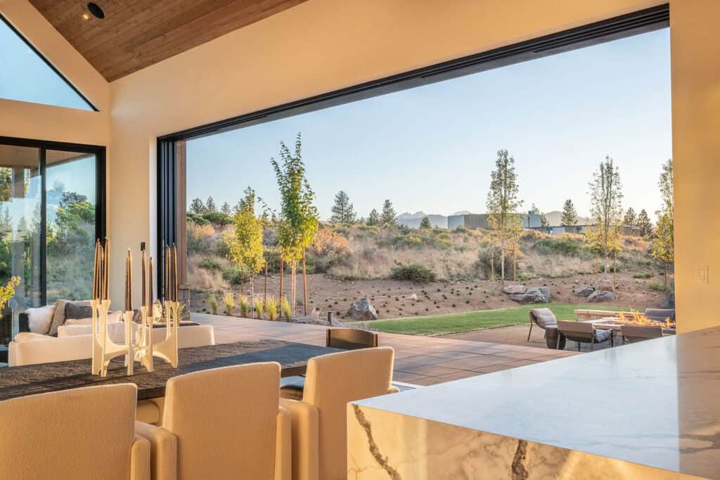 Inside a mountain modern dream house with European influence in Oregon