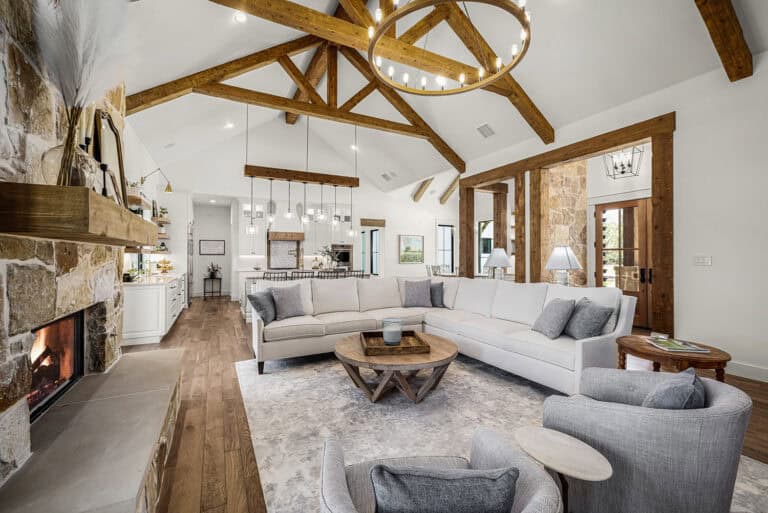 Step inside a stunning Texas Hill Country style house with a rustic twist