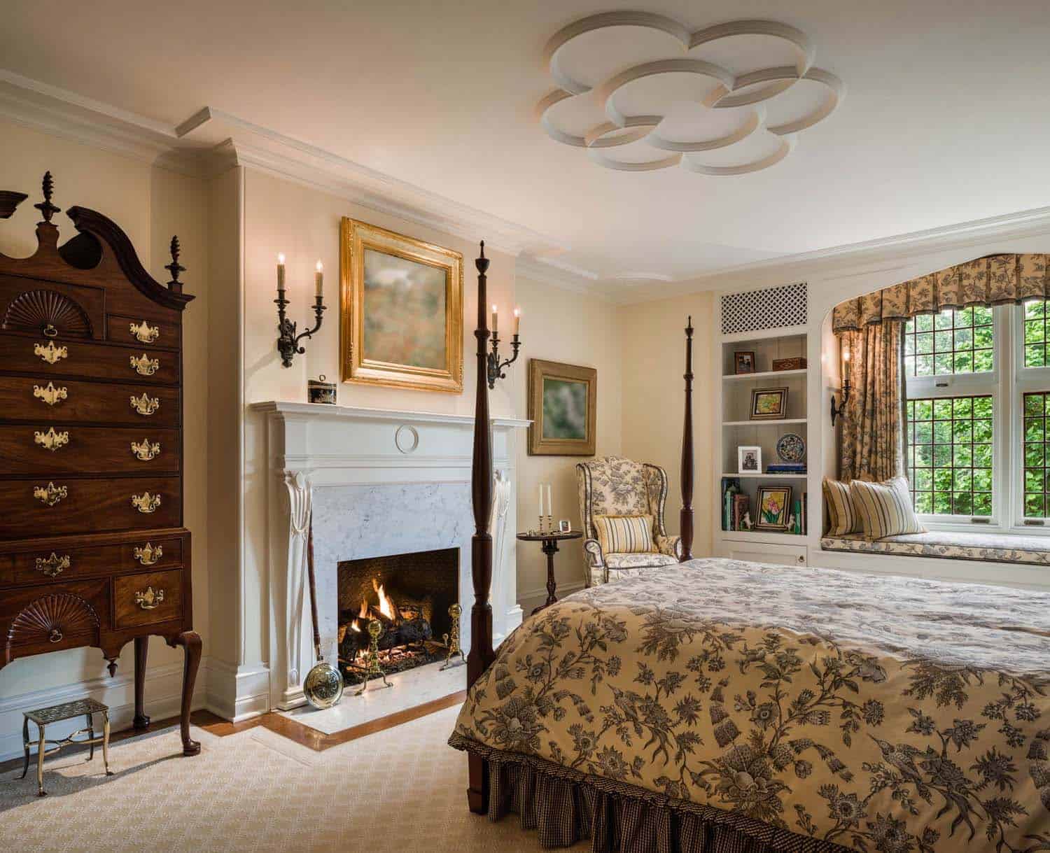 tudor-style-bedroom-with-a-fireplace