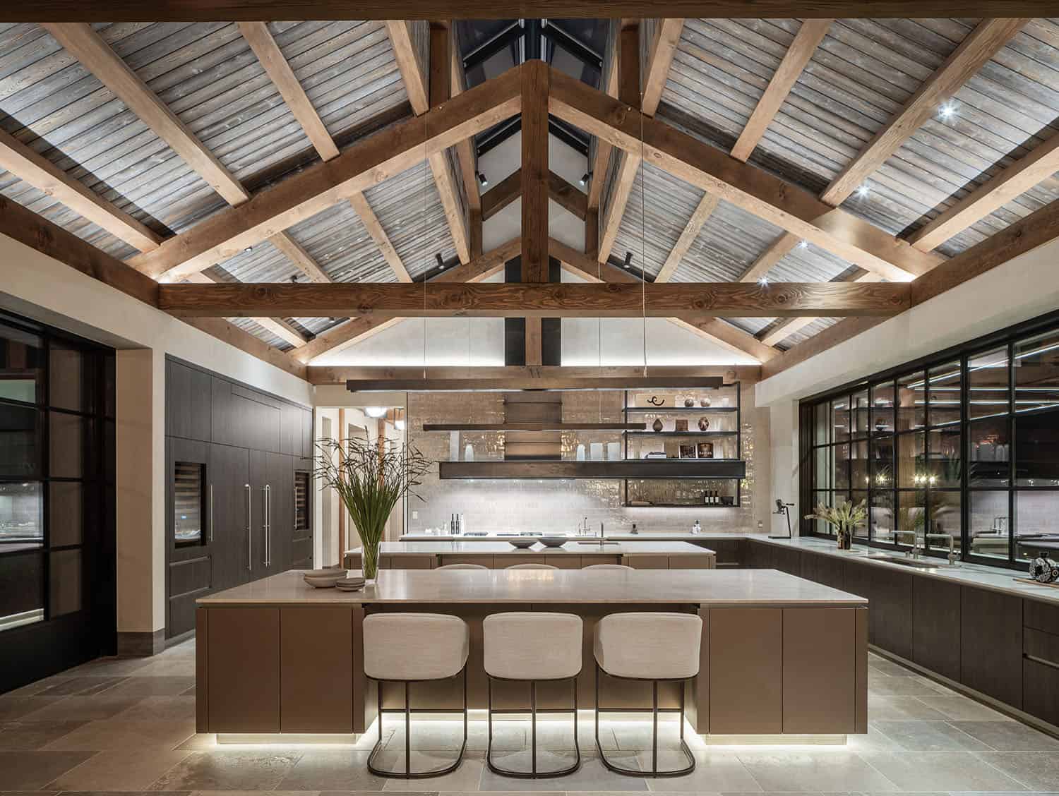 open-kitchen-with-custom-cabinets-open-beam-ceiling