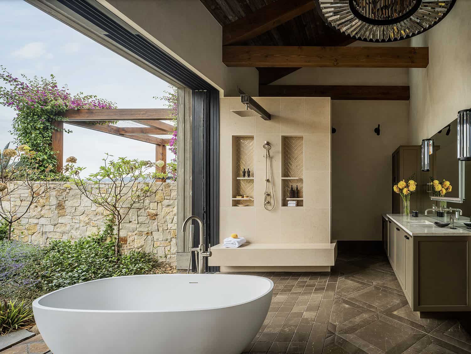 farmhouse-bathroom-with-a-soaking-tub