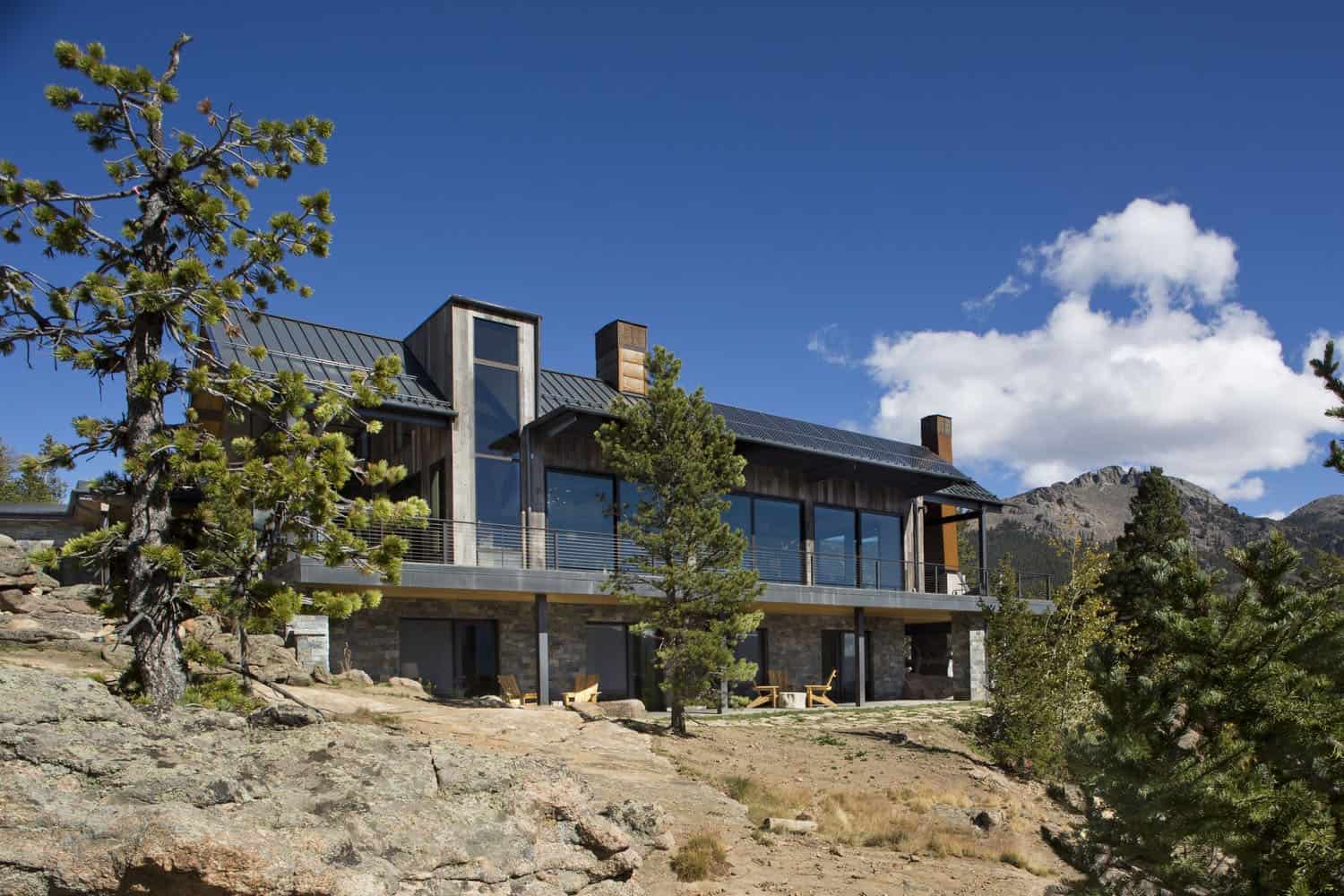 contemporary mountain home exterior