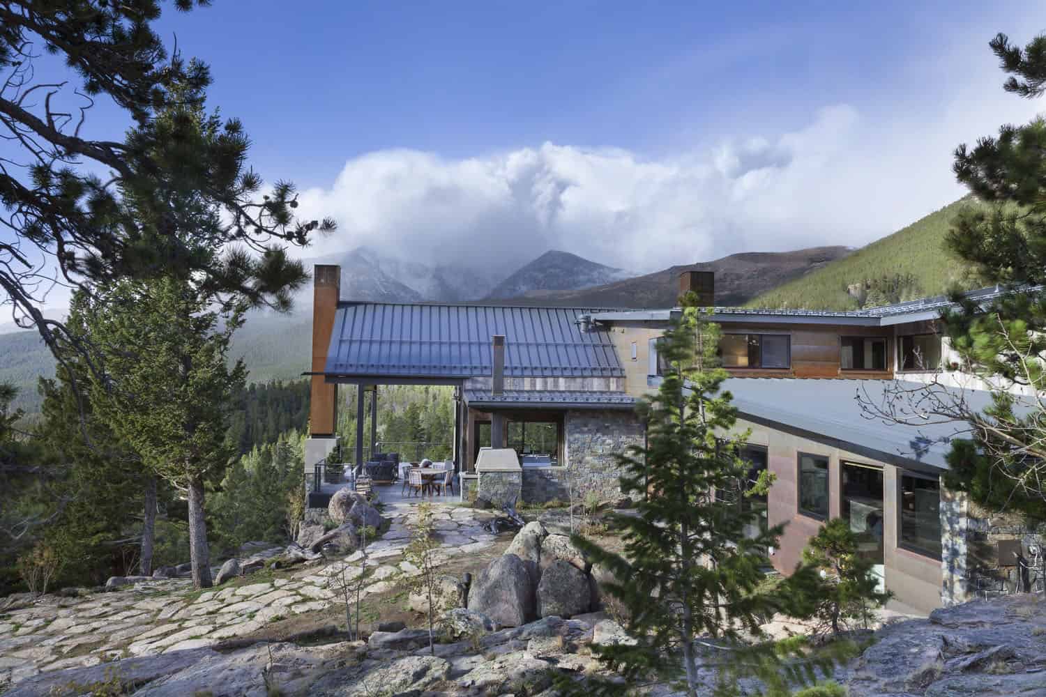 contemporary mountain home exterior