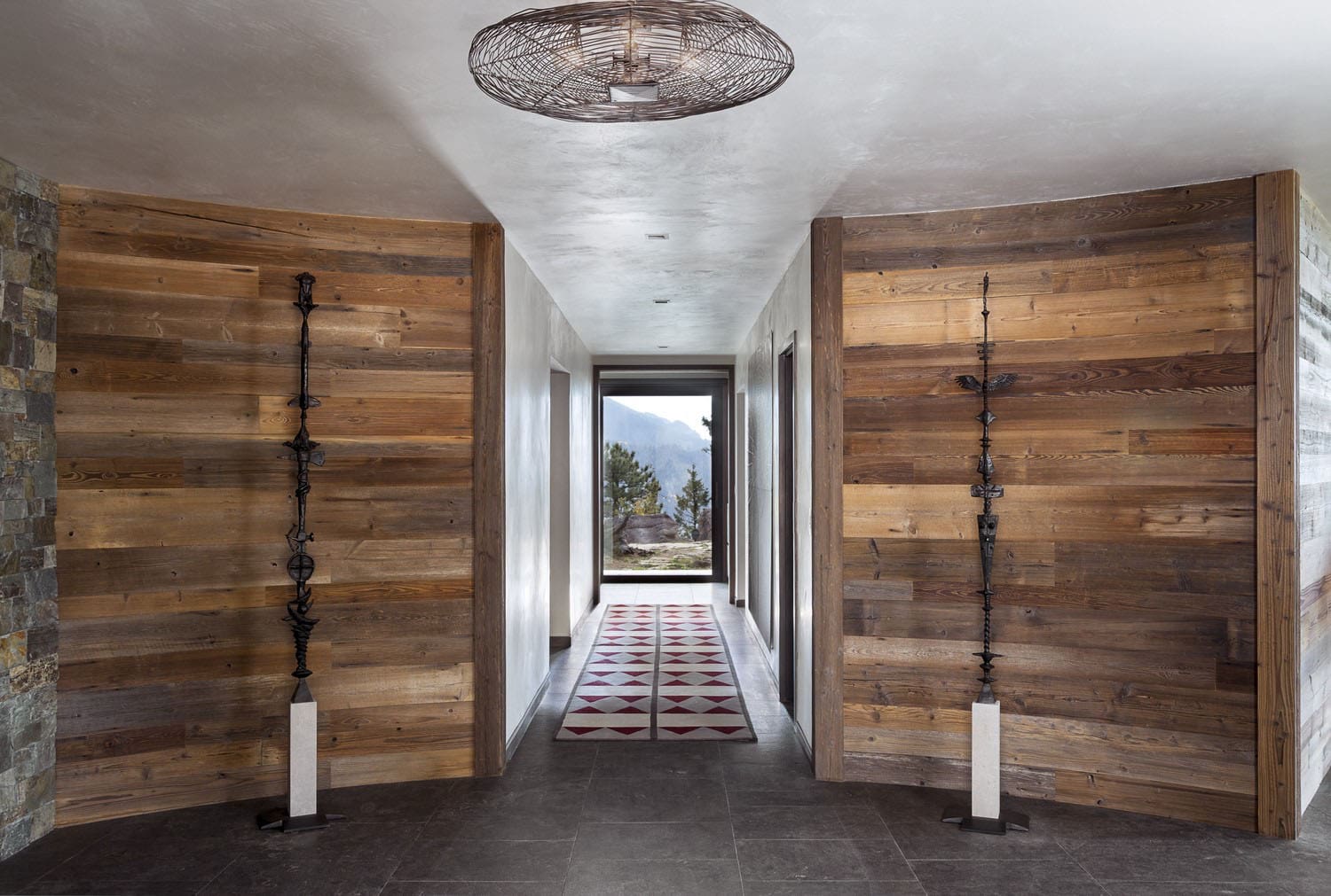 contemporary mountain home entry