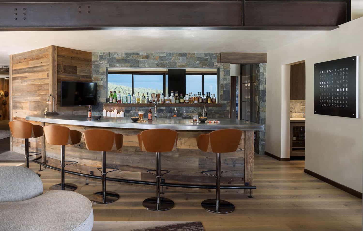 contemporary home bar