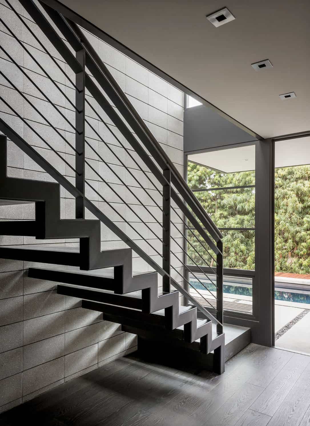 modern steel staircase