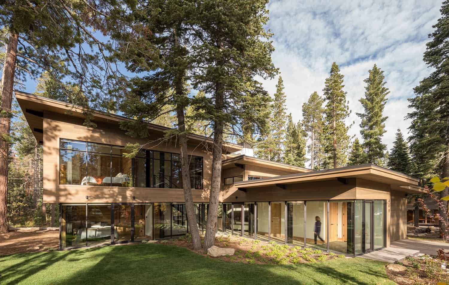 home nestled in the woods