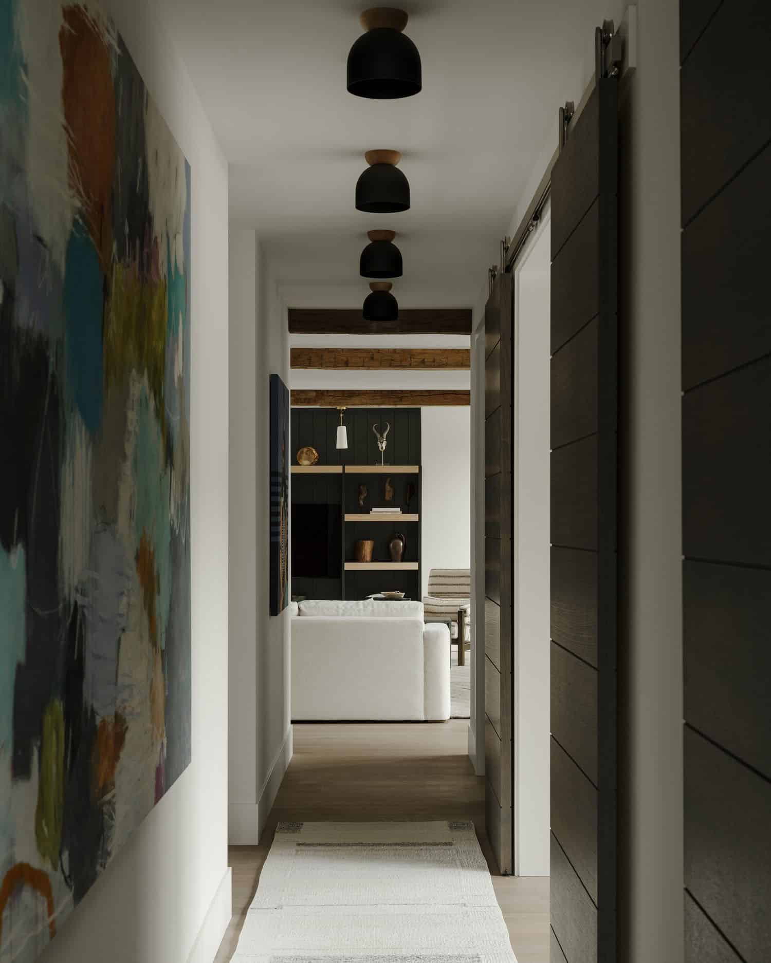 transitional style hallway