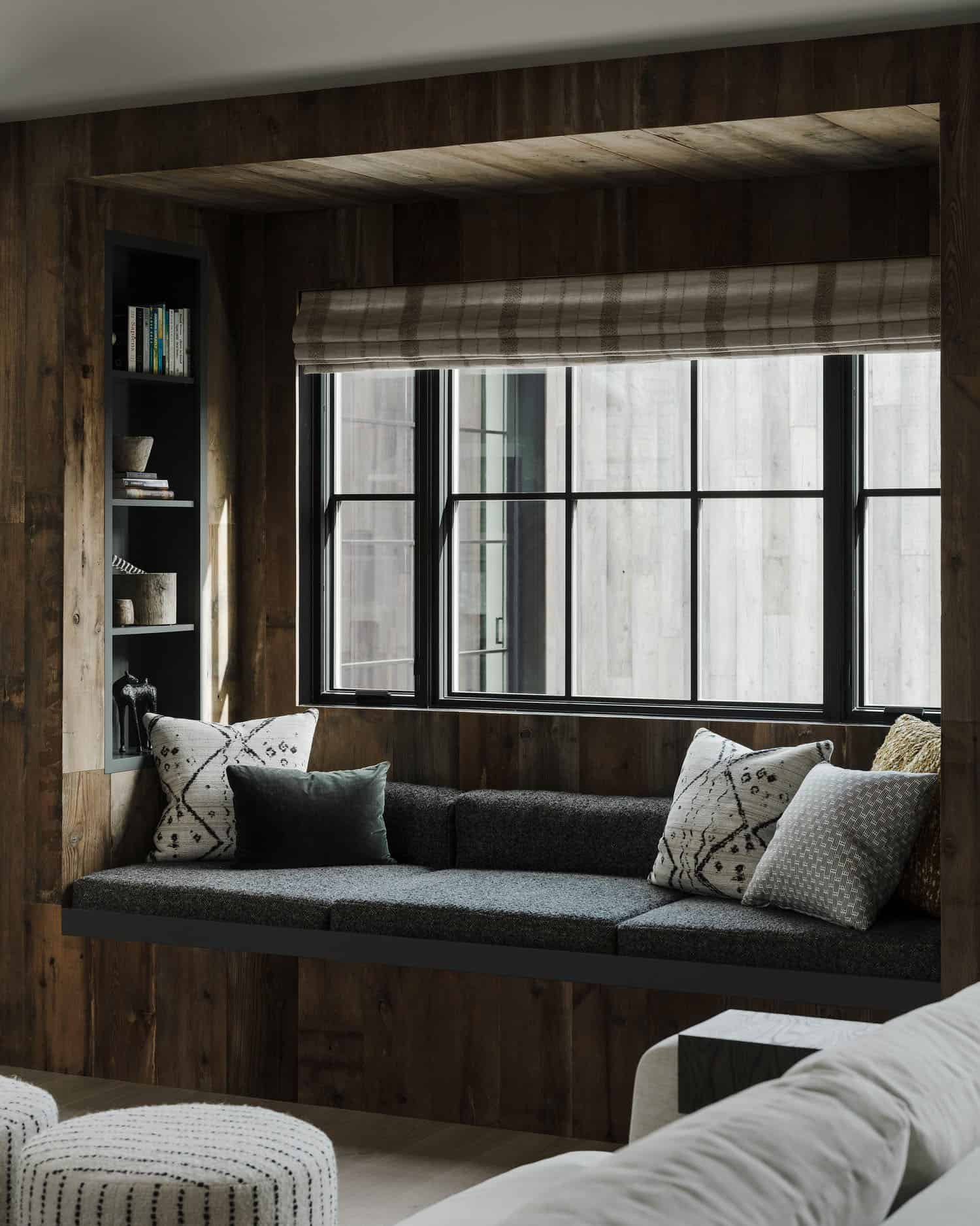 transitional style built-in window seat