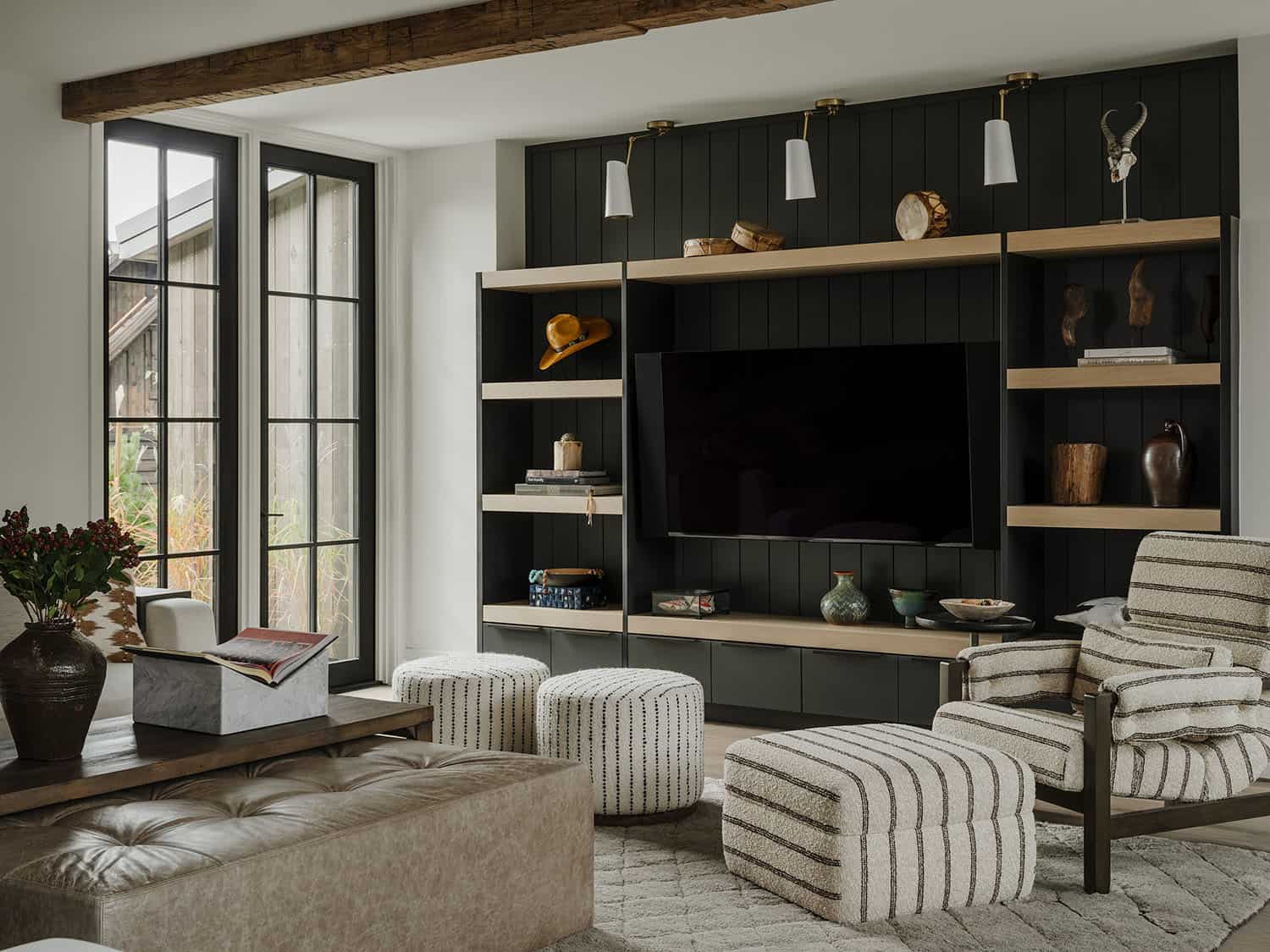transitional style family room