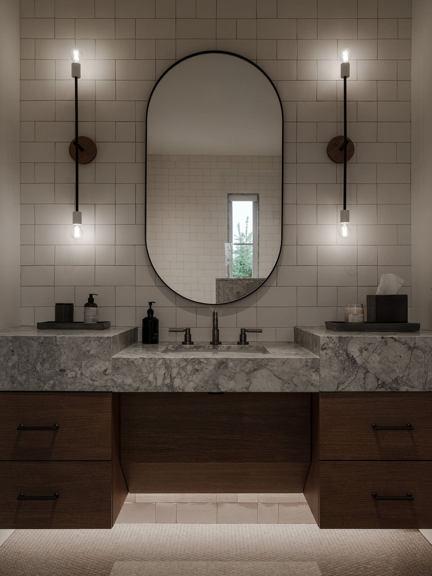 transitional style bathroom vanity