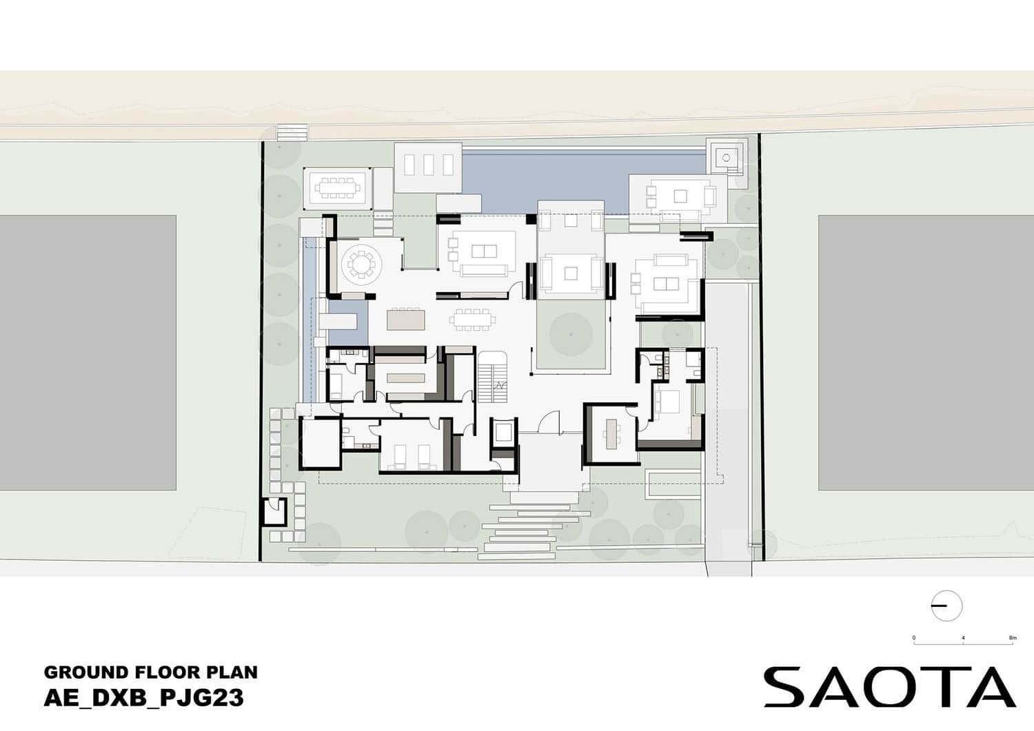 ground floor plan of waterfront villa