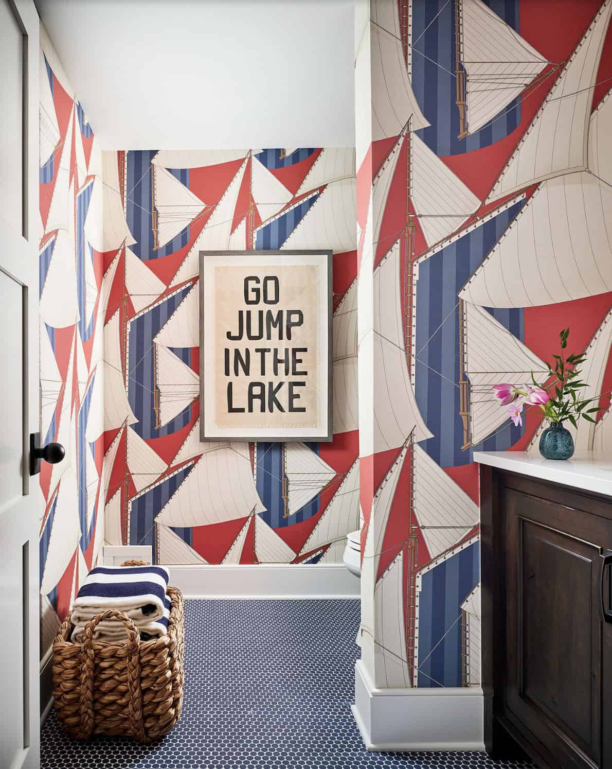 nautical style powder room