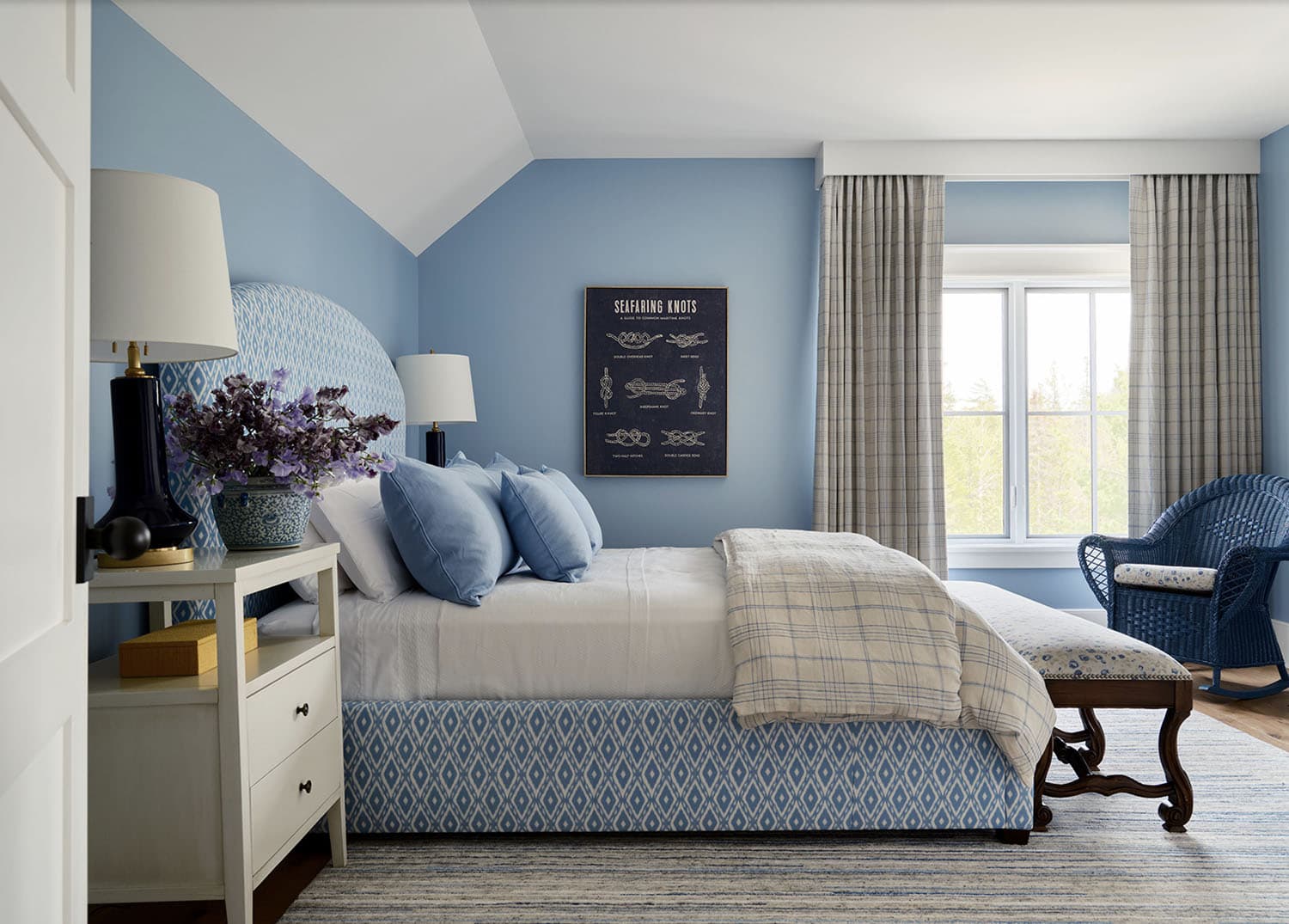 luxury blue guest bedroom