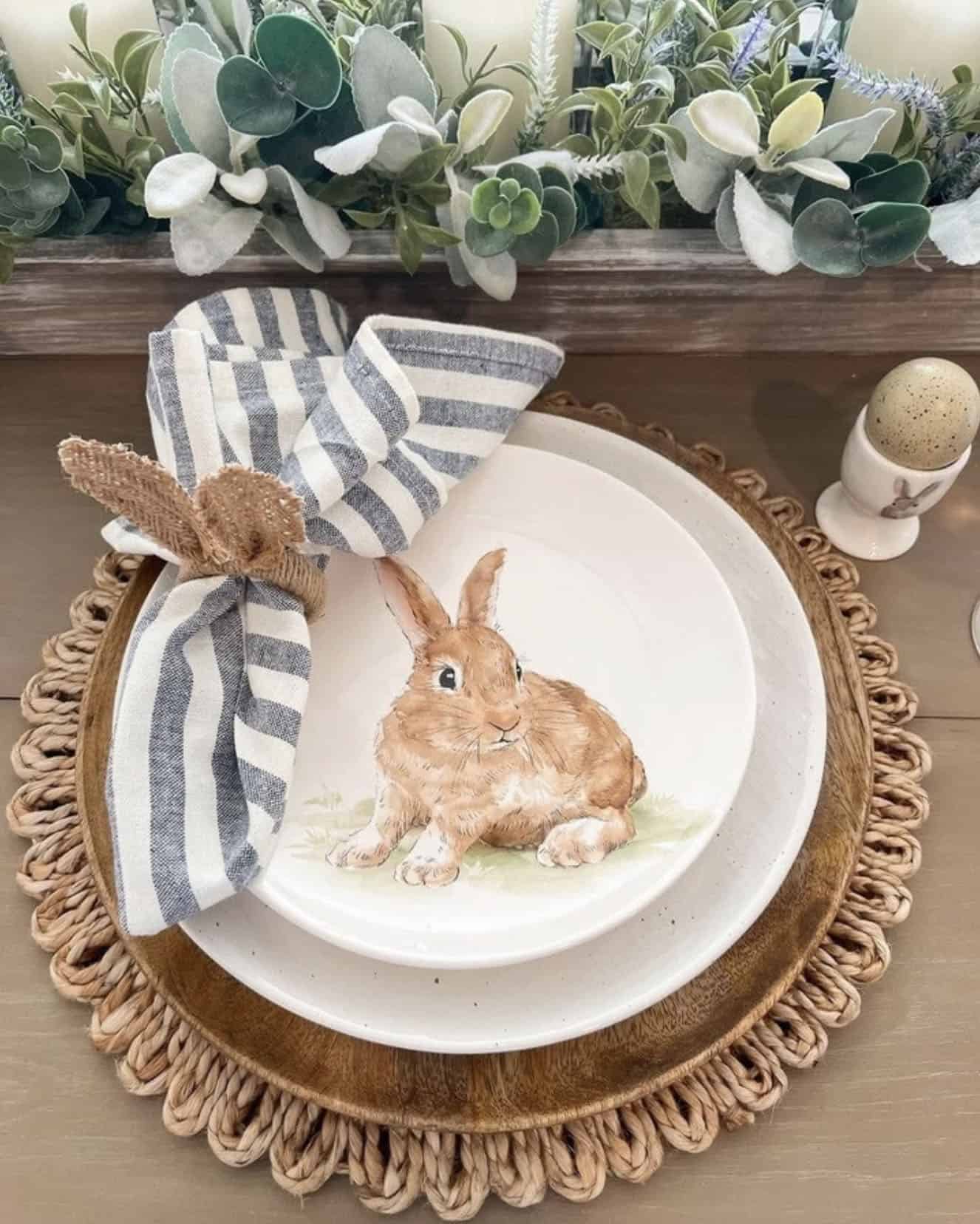 easter bunny place setting for spring table decor