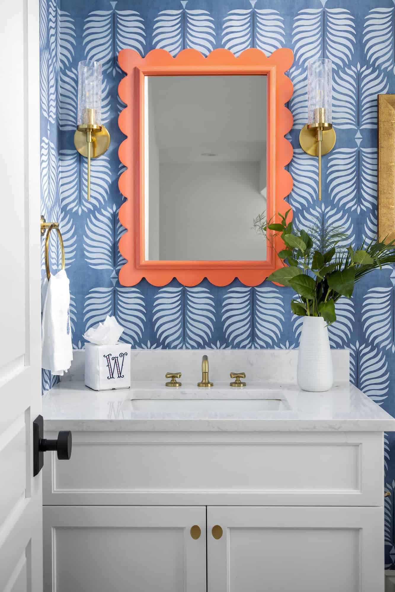 contemporary coastal powder room