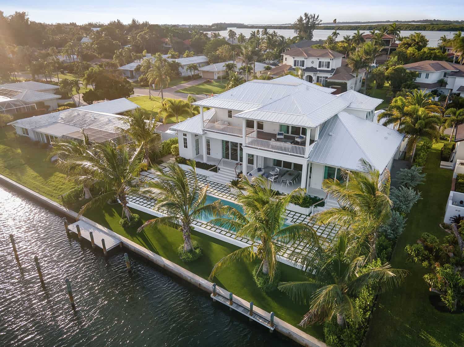 contemporary coastal home exterior view from the water