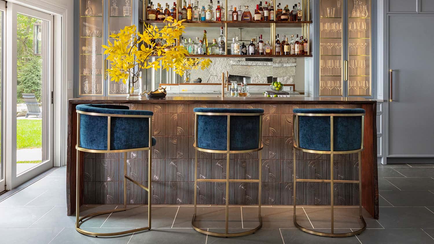 contemporary home bar