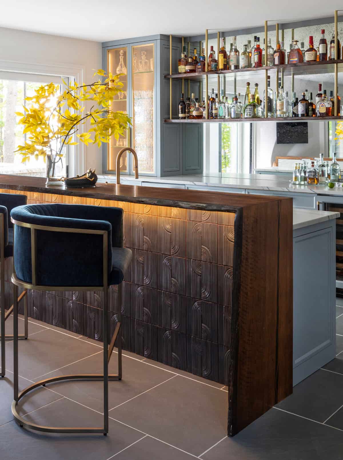 contemporary home bar